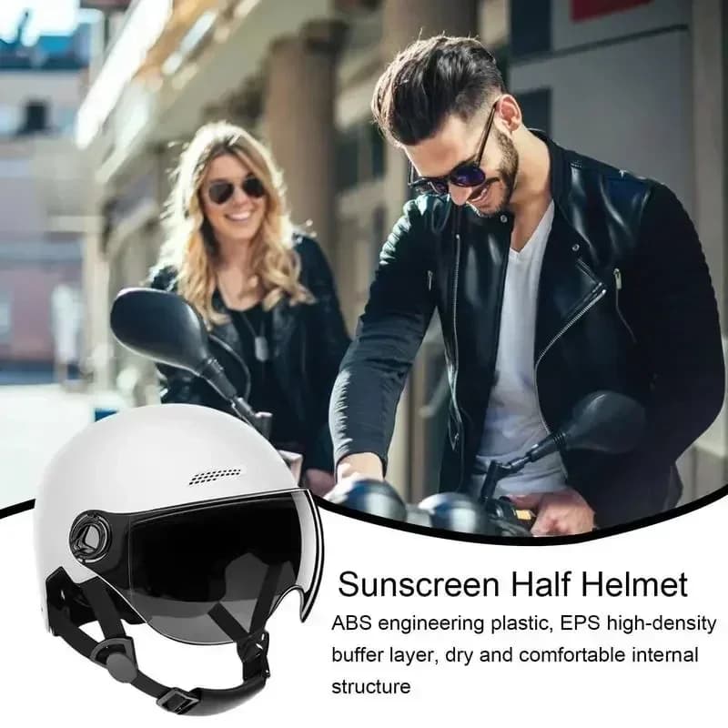 Casco da moto sicuro e confortevole, casco di sicurezza leggero per adulti con occhiali protettivi per moto, veicoli elettrici, mountain bike
