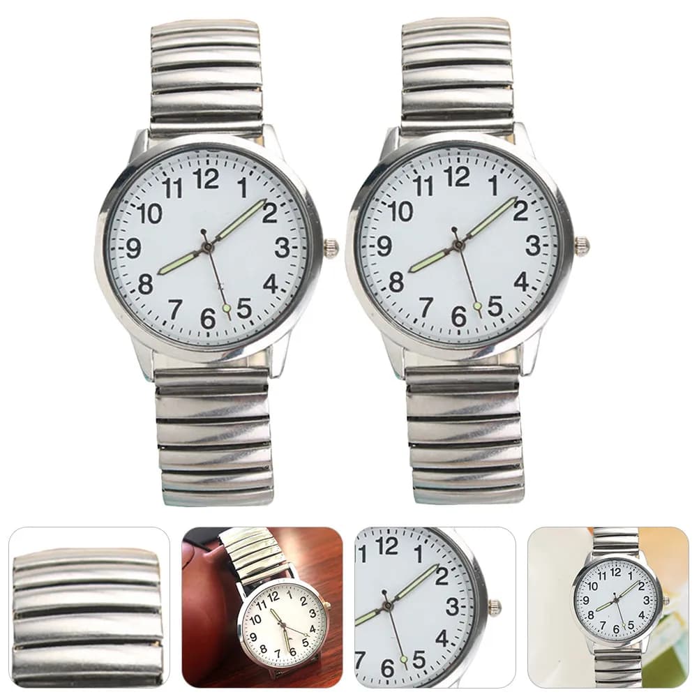 2 orologi da polso al quarzo impermeabili luminosi con numeri grandi, design casual e leggero, orologio classico alla moda per uomo e donna, regalo