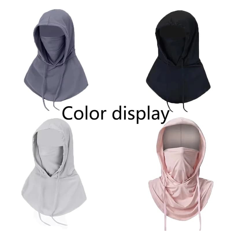Summer Ice Silk Full Face Sun Protection Hat Face Mask Outdoor Hiking and Camping UV Protection Hat Neck Unisex Protection Hat