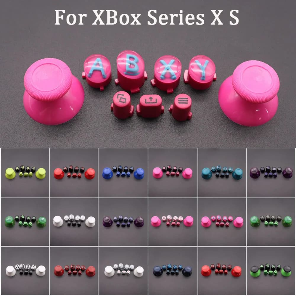 For XBox Series X S Core Controller Thumbsticks Caps ABXY View Menu Share Buttons Mod Kit Replacement Gamepad Repair Parts