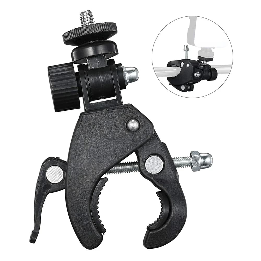 Super Clamp Bike Bicycle Clip Camera Mount Motorcycle Handlebar Handle Bar Tripod Adapter Action Camera Part For Gopro Hero 12