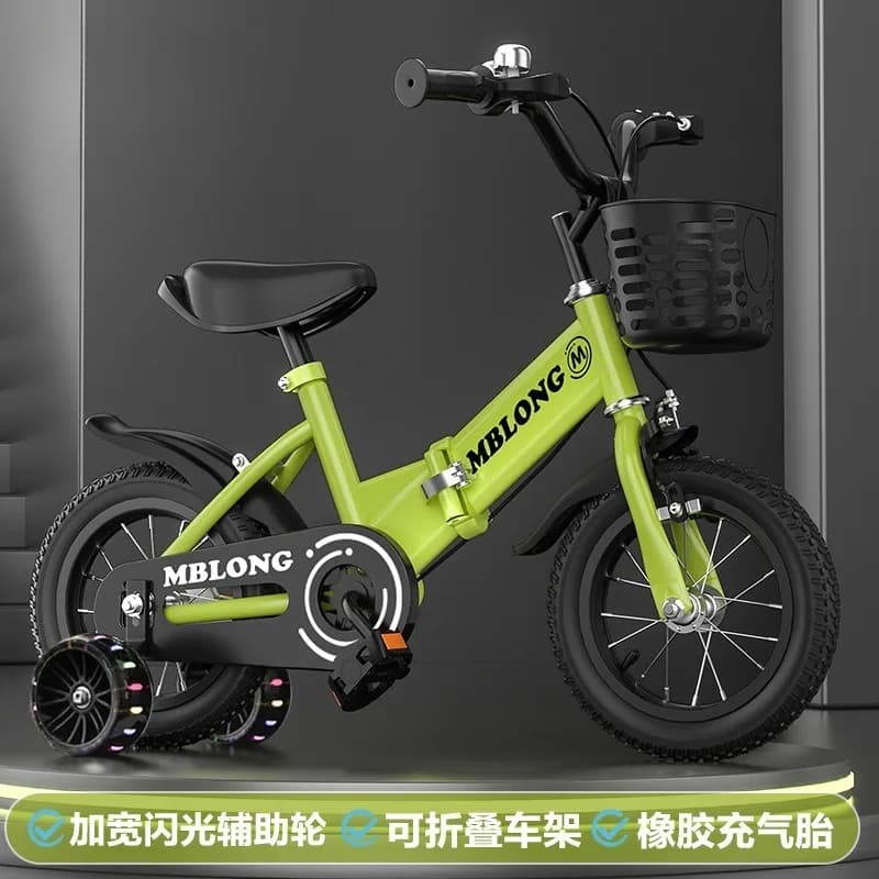 Sports and leisure bicycle with auxiliary wheels, anti-rollover stable entry folding bicycle