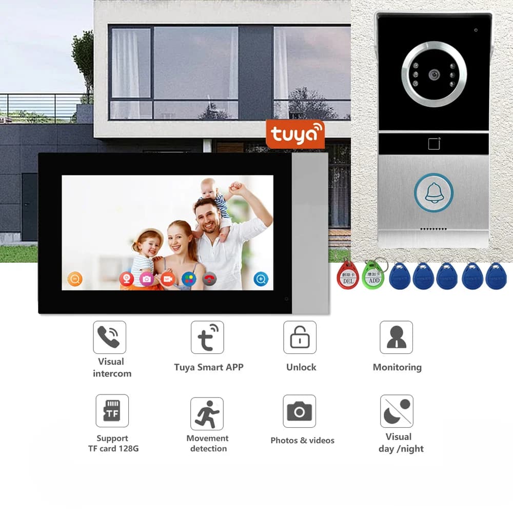 Free delivery to Guangzhou walkie-talkie RFID video door phone doorbell walkie-talkie with 2.0-meter camera