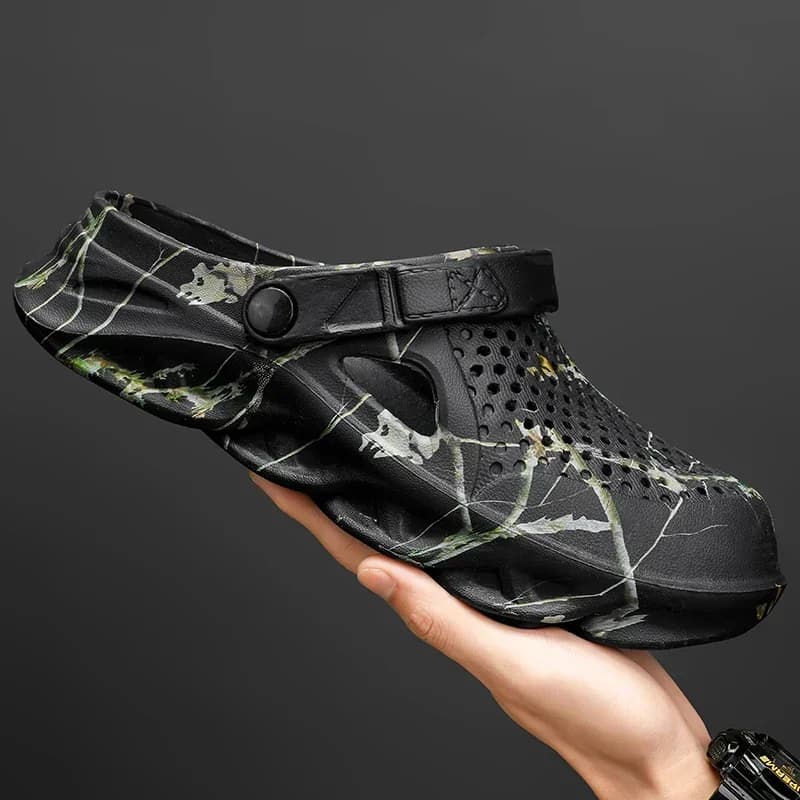 Pantofole estive da uomo suola spessa zoccoli da uomo sandali infradito traspiranti cavi sandali scarpe pantofole da spiaggia alla moda