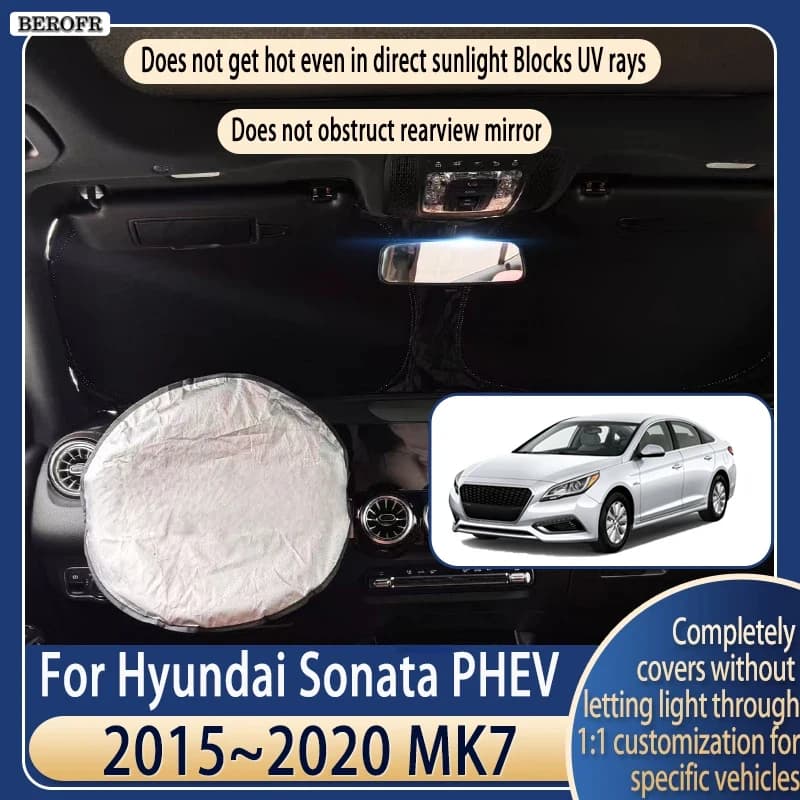 Steering wheel Car Sun Visor For Hyundai Sonata PHEV 2015~2020 MK7 Summer Cooling Accessories Front Windshield Sunshade Insulati