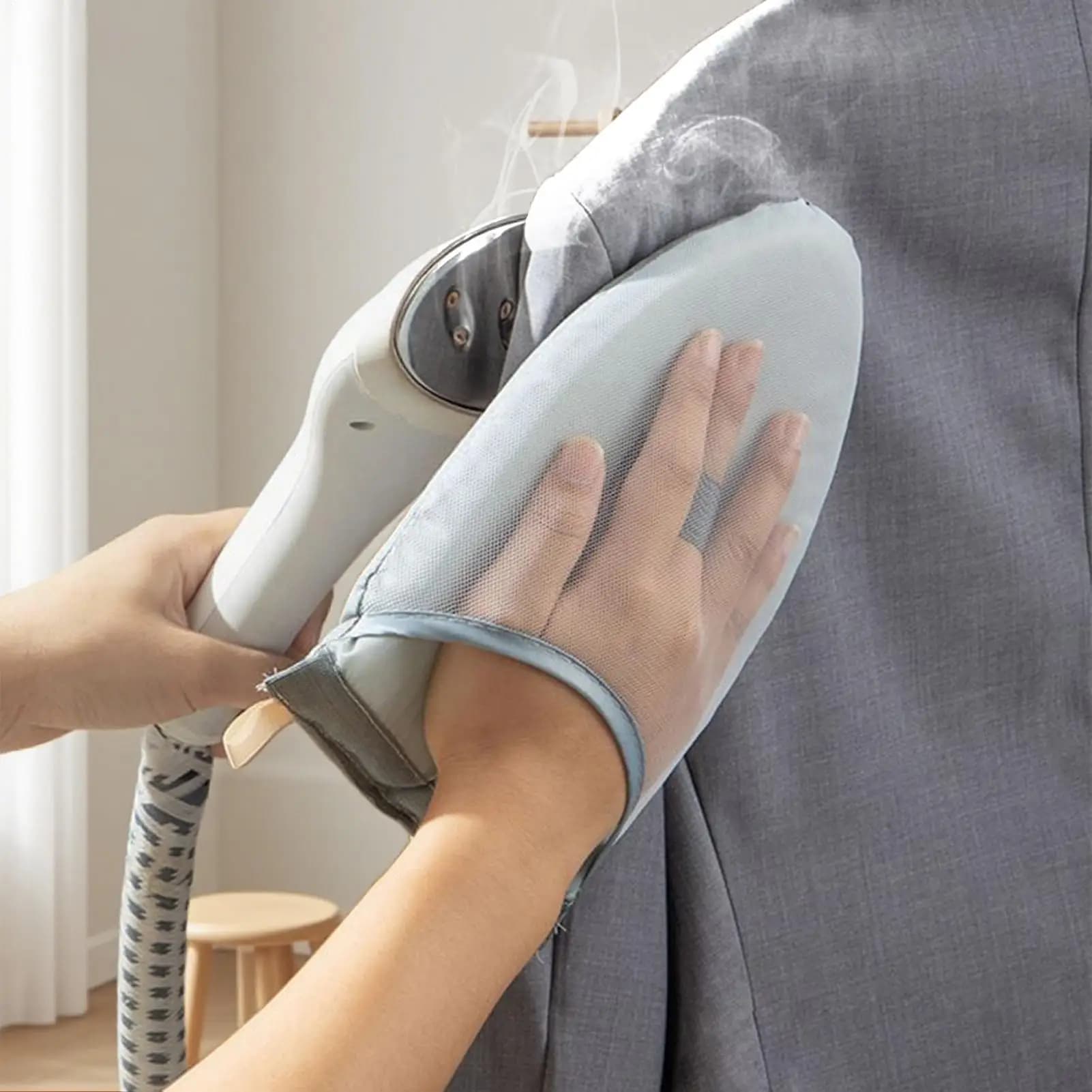 Guanto per cottura a vapore anti-vapore Guanto per cottura a vapore resistente al calore Mini asse da stiro portatile per abiti da bucato in tessuto
