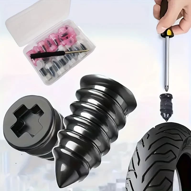 22/32 Pezzi di Chiodi per Riparazione Pneumatici e Tappi a Fungo Progettati per Riparazioni Rapide su Auto, Bici Elettriche e Motociclette