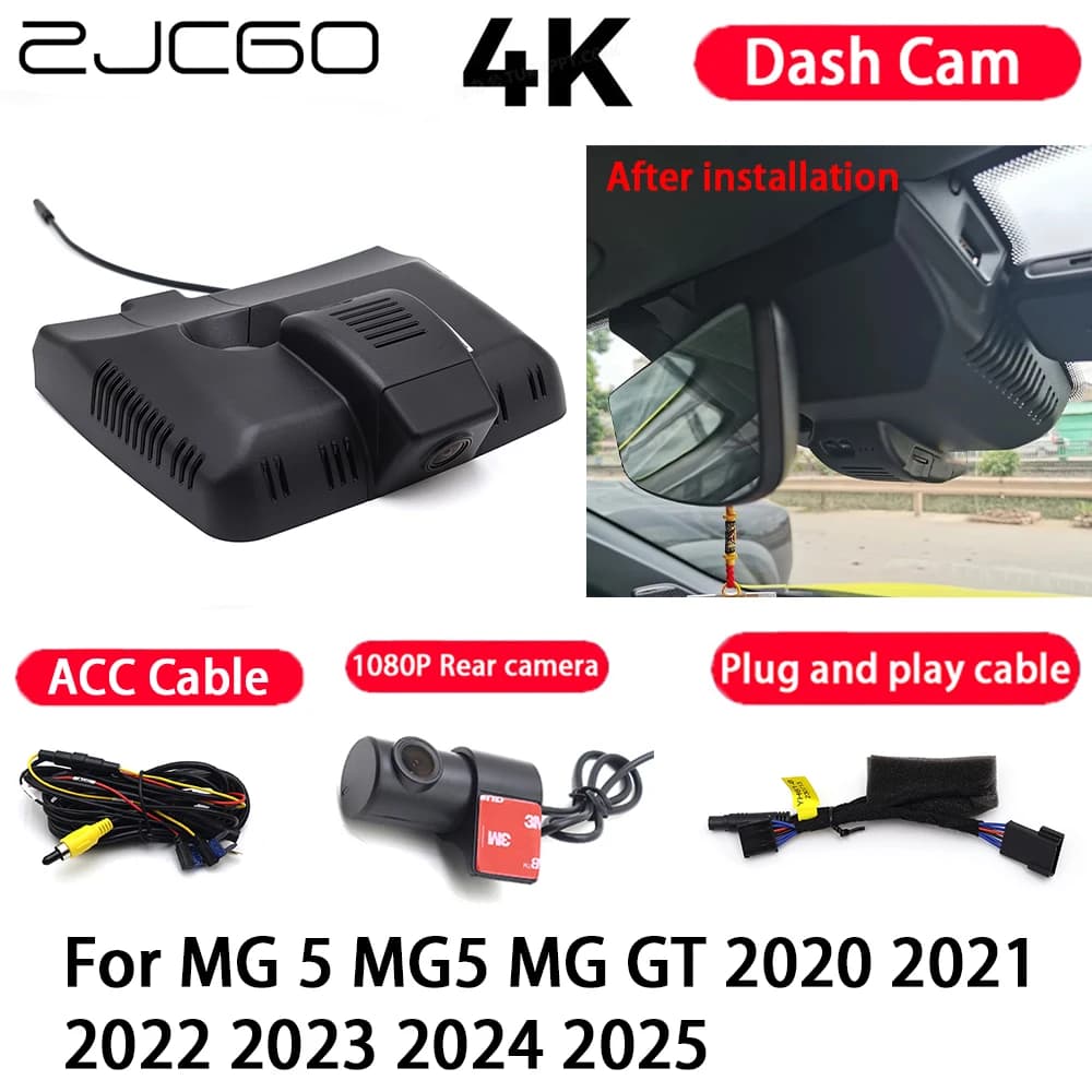 4K Plug and Play Dash Cam Car Camera Night Vision for MG 5 MG5 MG GT 2020 2021 2022 2023 2024 2025