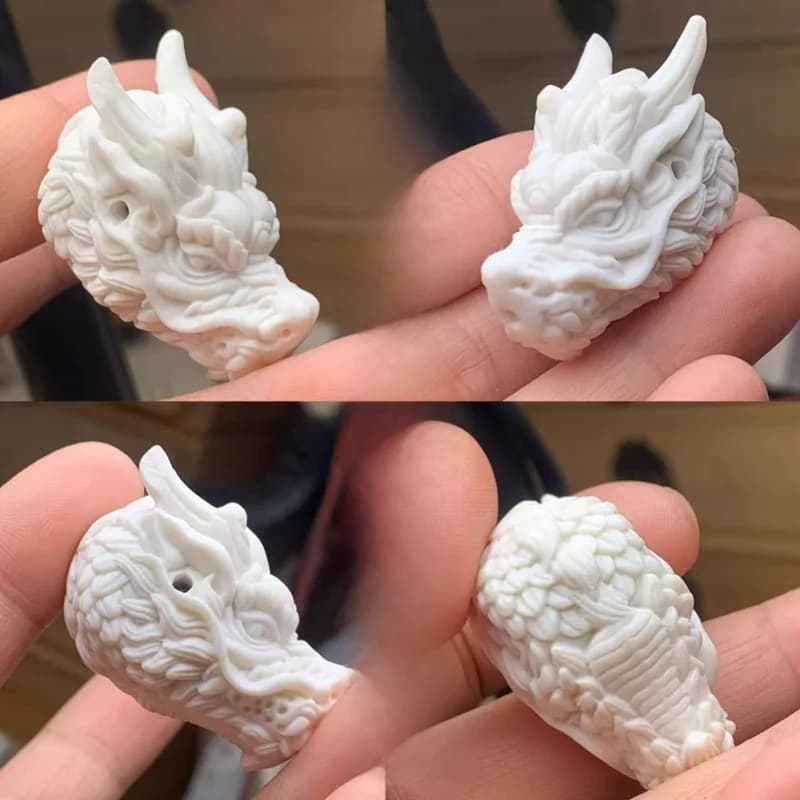 Handcrafted Tibetan Buckhorn Power Dragon Guru Beads Buddhist Three-way Bead DIY Jewelry Findings