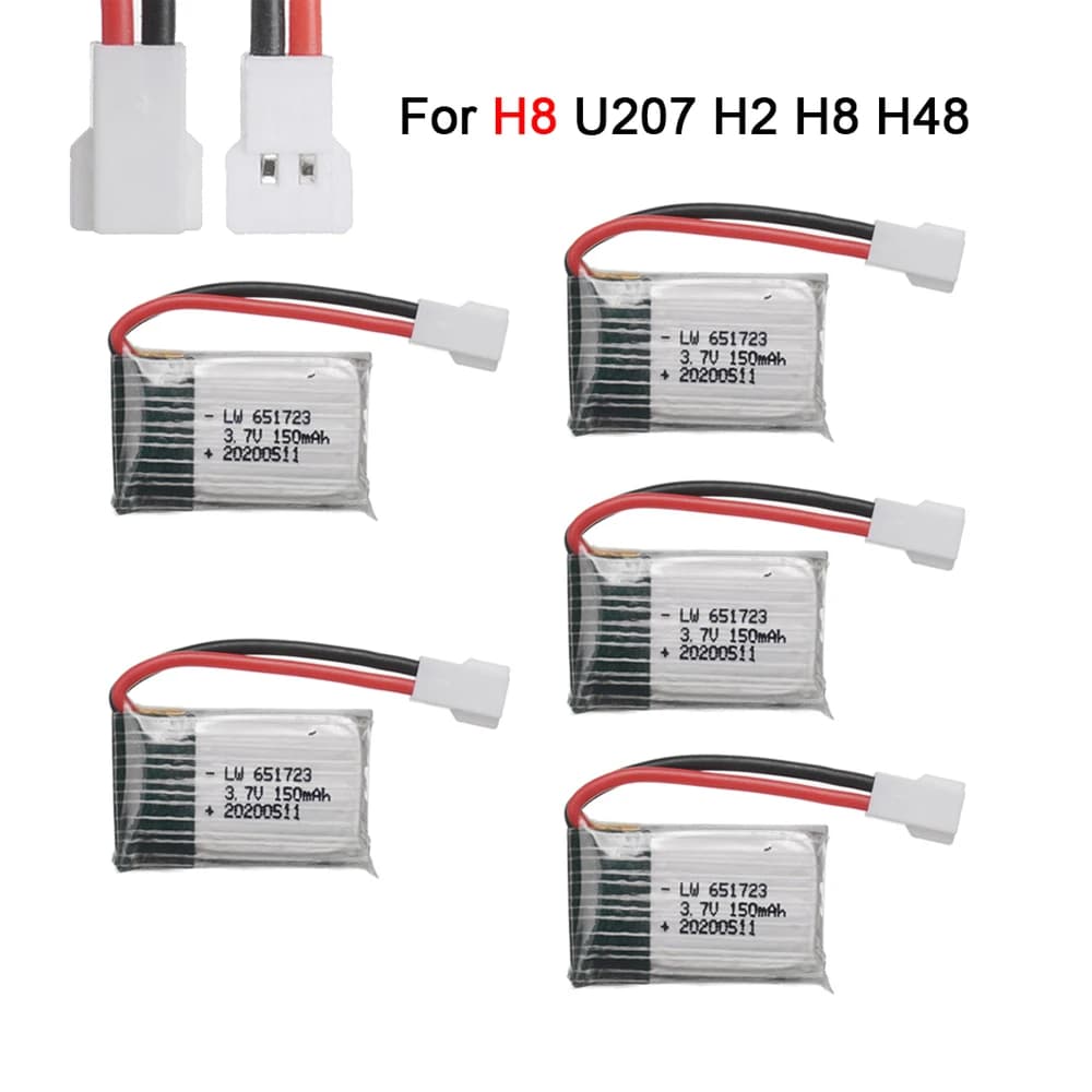 3.7v 150mah lipo RC Drone Batteria Per H2 H8 H48 U207 RC Elicottero Quadcopter Pezzi di Ricambio 3.7v H8 Batteria Ricaricabile
