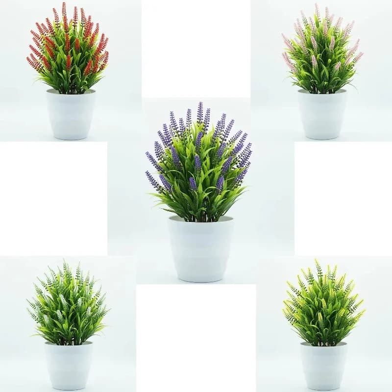 Interior decorations for artificial bonsai in lavender artificial flowers pot suitable for home office living room decoration