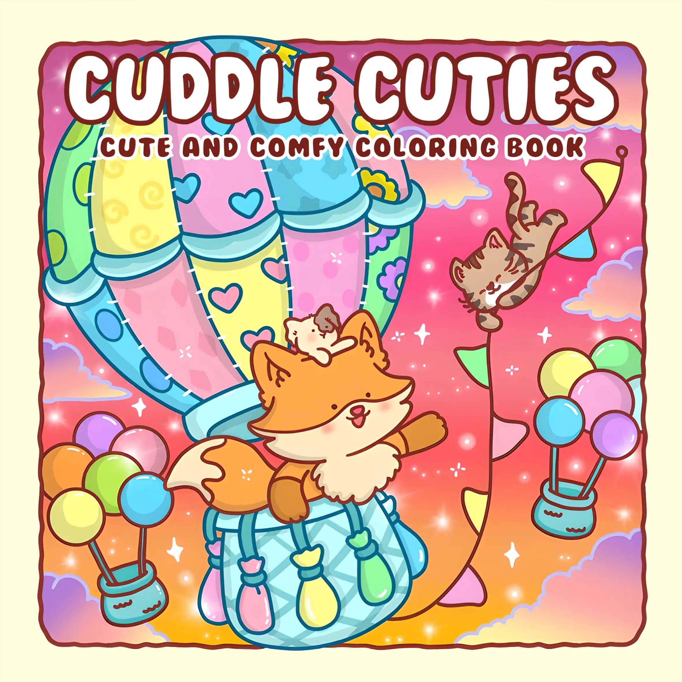 CUDDLE CUTIES Bold-easy Patterns Coloring Book for Adults Cute Drawing Book Perfect Gift for Party and Birthday