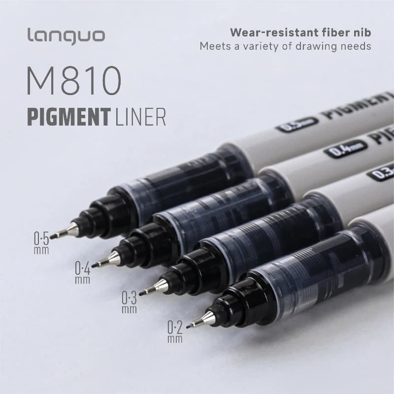 LANGUO Penne Gel con Punta da 0,2/0,5mm, Resistenti all'Acqua e Antimacchia, Penne Fineliner per Scuola e Ufficio, Articoli di Cancelleria