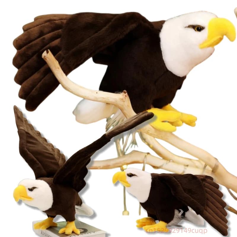 60/90 centimetri Simulazione Aquila Peluche Bambola Realistica Testa Bianca Grandi Ali Uccello Peluche Decorazione Della Casa Regalo Di Compleanno Per I Ragazzi