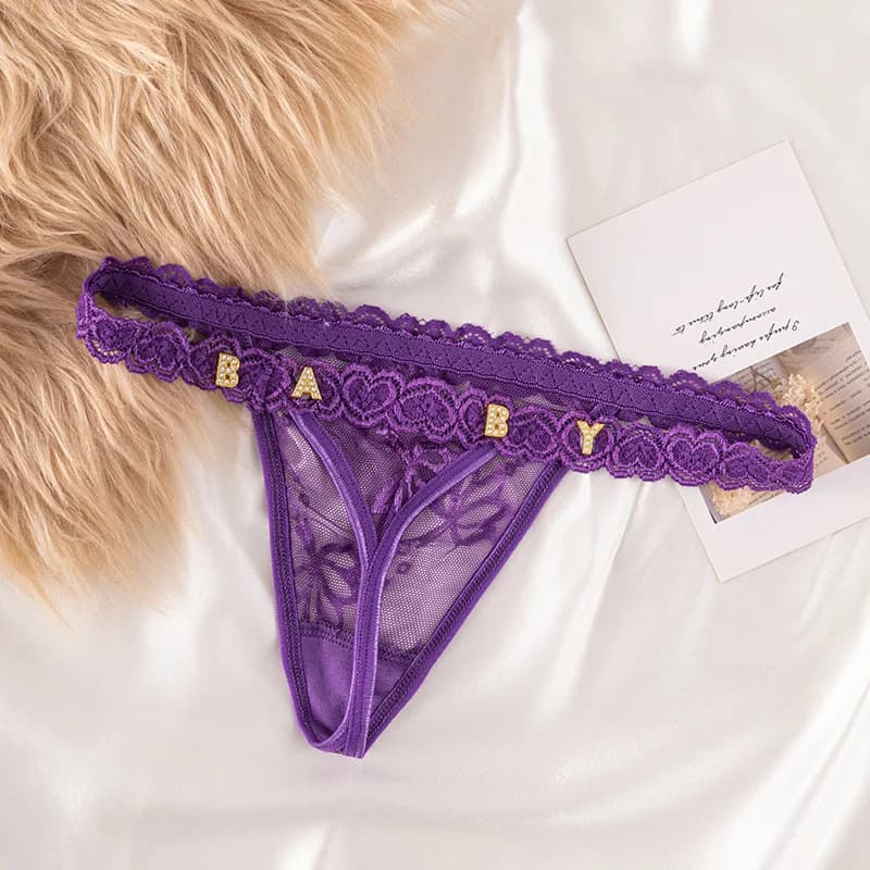 Intimo Sexy per Ragazze, Perizoma da Donna in Pizzo con Catena Metallica, Slip G-String Erotico a Vita Bassa, Intimo Femminile