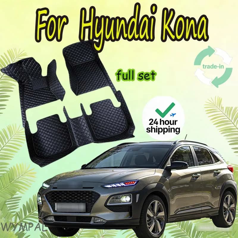 LUXURI Tappetini Auto Pavimenti Per Hyundai Kona Electric OS 2018 2019 2020 2021 2022 Anti Dirt Tappetini