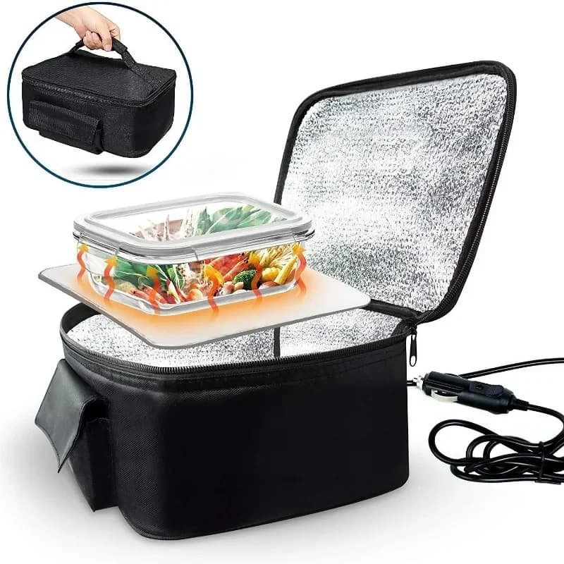 Scaldavivande Elettrico Portatile 12V per Auto, Borsa Termica per Picnic, Mini Forno Isolato con Riscaldamento Efficiente