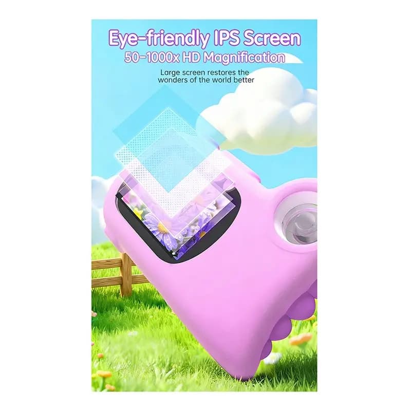 FBIL-2 In 1 Microscope For Kids & Video Camera, 1000X Digital Microscope With 2.0" Screen STEM Educational Toy