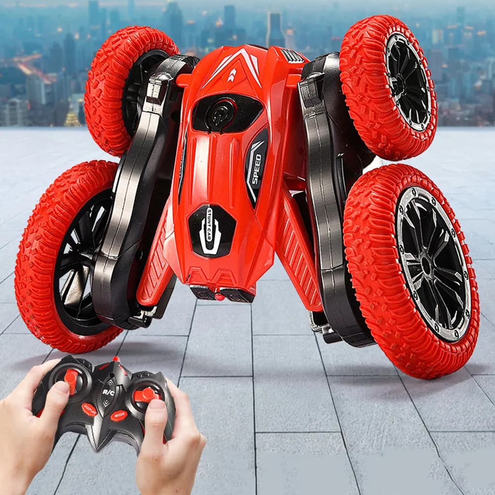 Auto acrobatica RC per bambini elettrici da 2,4 GHZ 360 ° Flip & Butterfly Transformation Vehicle Ricaricabile LED Light Up Regali per auto giocattolo VG142