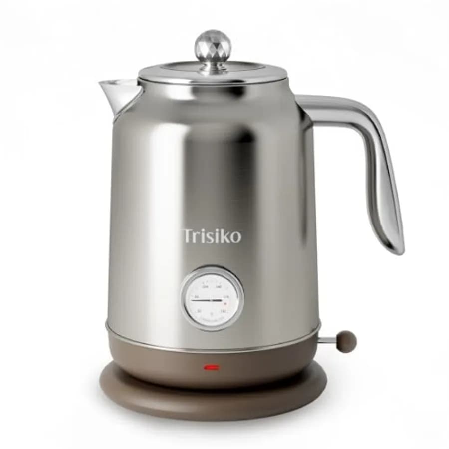 ® 1,7 litre large electric kettle with thermometer, 57 oz electric kettle with automatic shutdown, 304 stainless steel, 1200W
