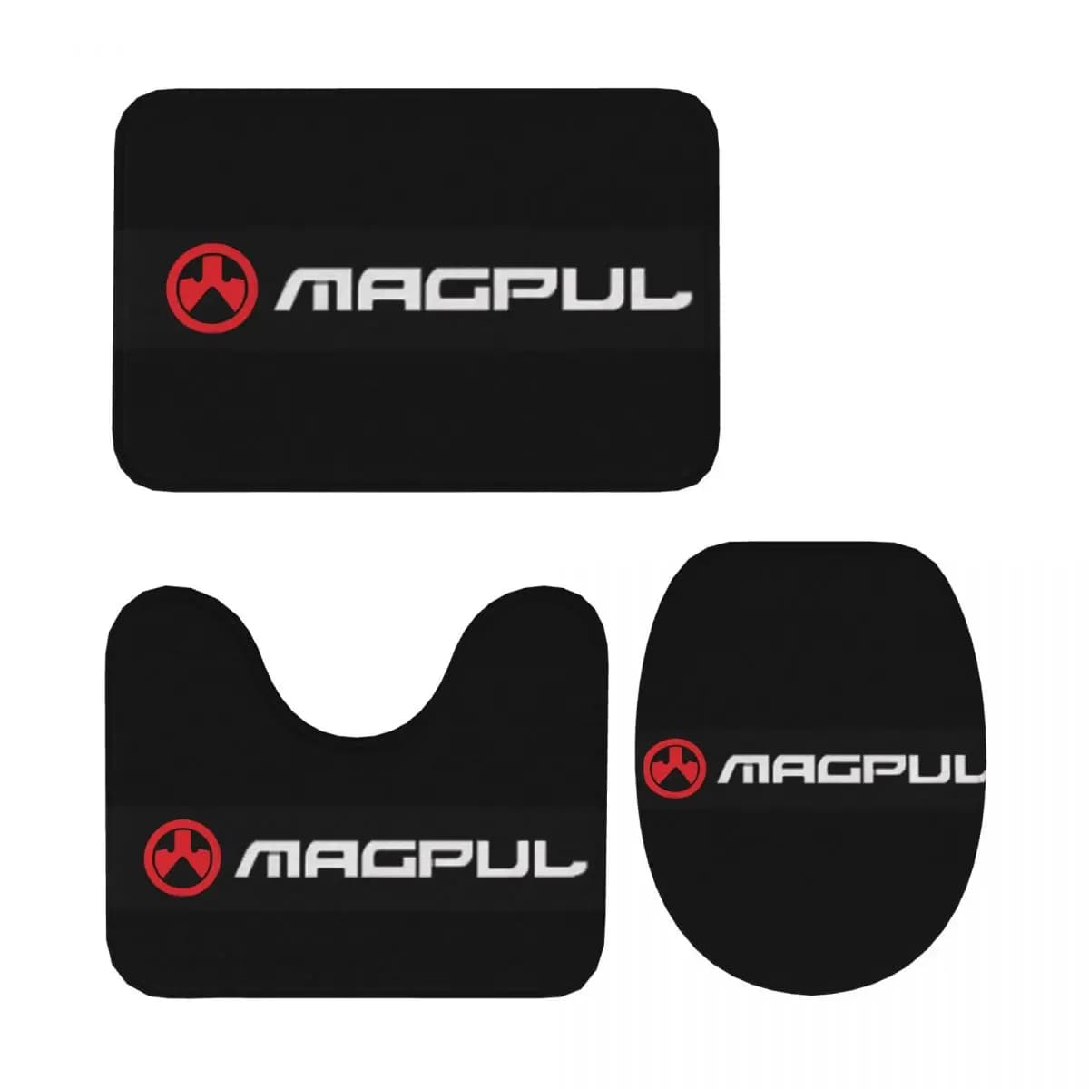 Magpul Armi da fuoco Logo Pistola Pistola Pmags Fucili Ar15 M4 M16 3 pezzi Tappetino da bagno Set da bagno Coperchio WC Copertura Tappeto antiscivolo Tappeto da pavimento