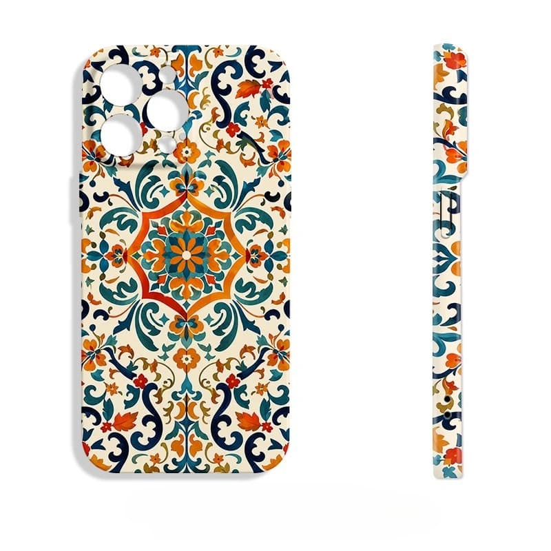 Exotic tile pattern phone case suitable for iPhone 17 16 15 14 13 12 11 Pro/Max/Plus anti drop and shockproof back cover