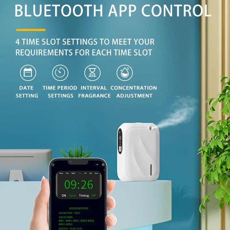 Electric Essential Oil Diffuser Wall Mountable Bluetooth APP Control Fragrance Diffuser Automatic Air Freshener for Home