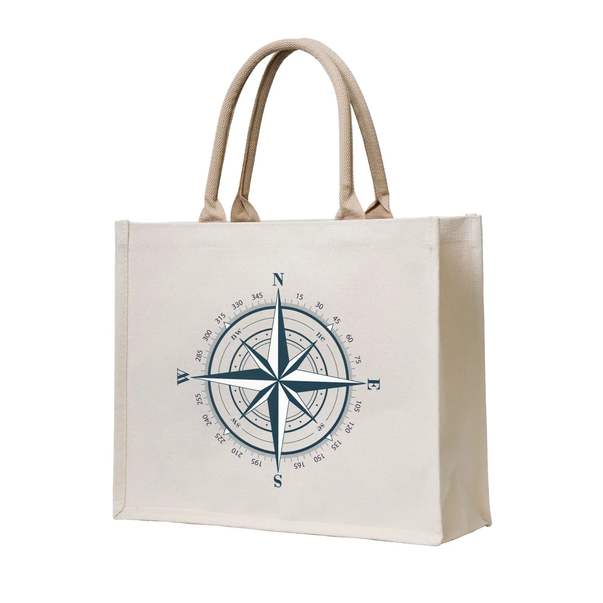 Borsa Shopping con Bussola Nautica, Borsa a Tracolla Portatile con Ancora e Barca per la Spesa