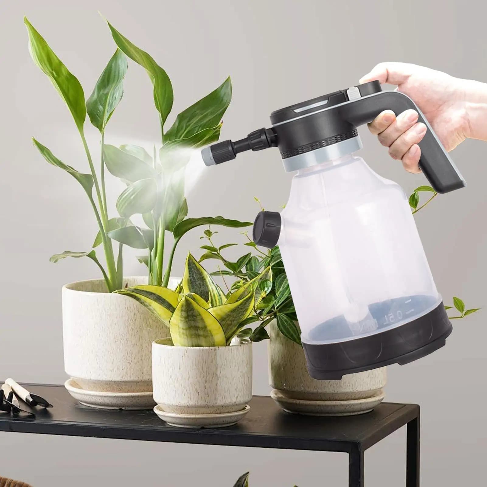 Spray kettle for irrigation of gardening plants Spray kettle for cleaning of the house Special kettle for artifacts Adjustable skins