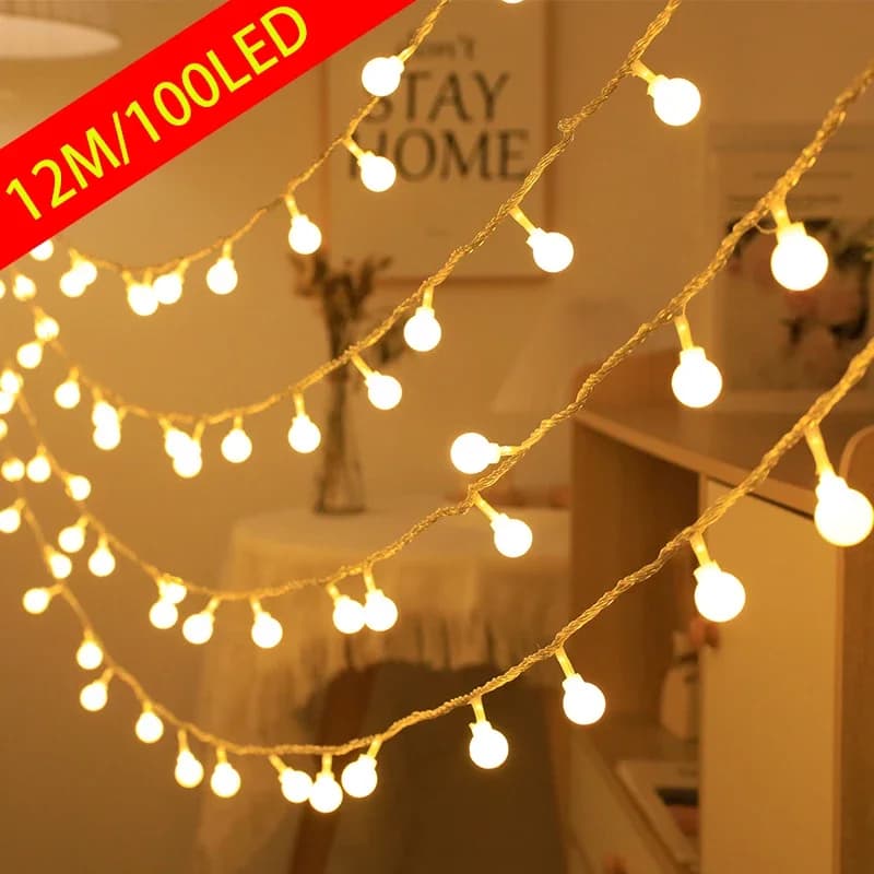100LED USB/alimentazione a batteria LED palla ghirlanda luci fata stringa lampada esterna vacanze di Natale matrimonio luci da giardino decorazione