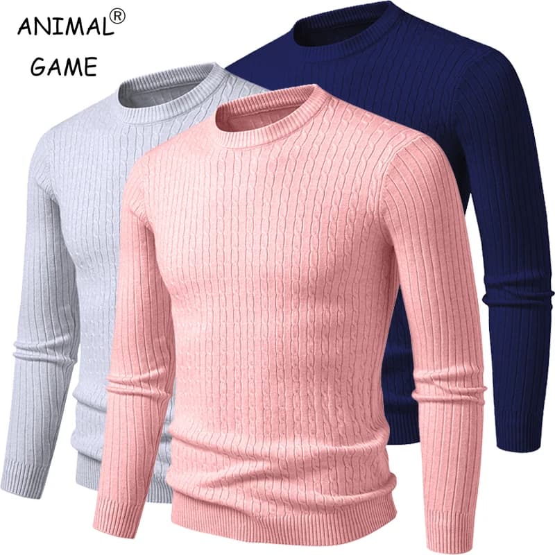 nuovi maglioni girocollo da uomo a maniche lunghe in maglia leggera maglioni pullover capispalla casual maglioni a trecce con motivo twist