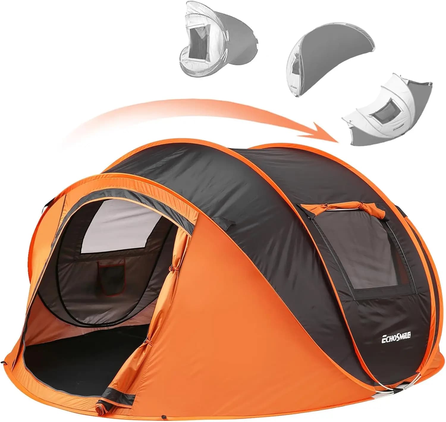 Tenda da campeggio pop-up, tenda a cupola per 4 persone facile da montare per famiglie, resistente all'acqua con borsa per il trasporto