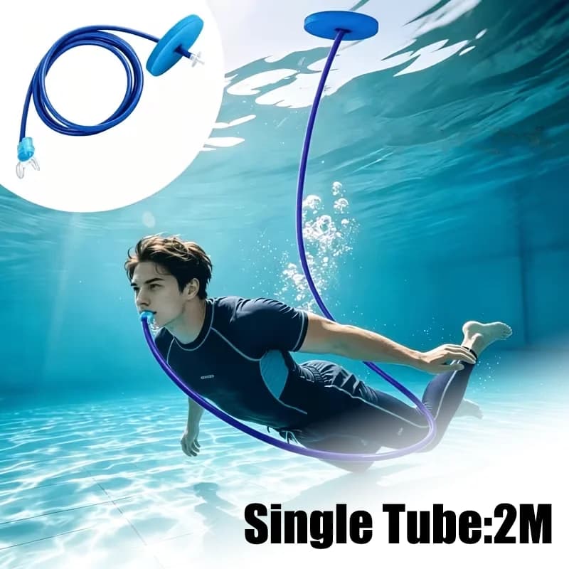 2m Full Dry Snorkel Foldable Breathing Tube Anti Choking Snorkeling Equipment for Adults Scuba Diving Swimming Training Gear