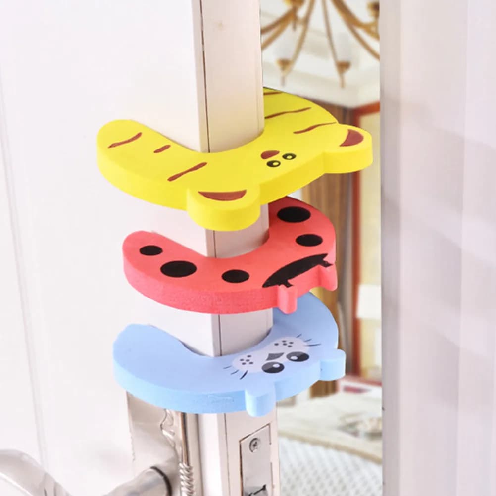 Set di 8 Fermaporta in Silicone con Motivi Animali Vivaci 9,5x3,5cm, Protezione Anti-Strappo per Dita, Dispositivo di Sicurezza per Porte