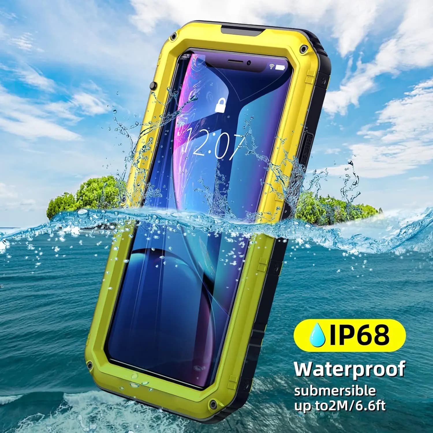 Per iPhone 15 14 13 12 11 Pro Max XS XR SE2022 Custodia impermeabile subacquea IP68 in alluminio resistente con protezione per lo schermo