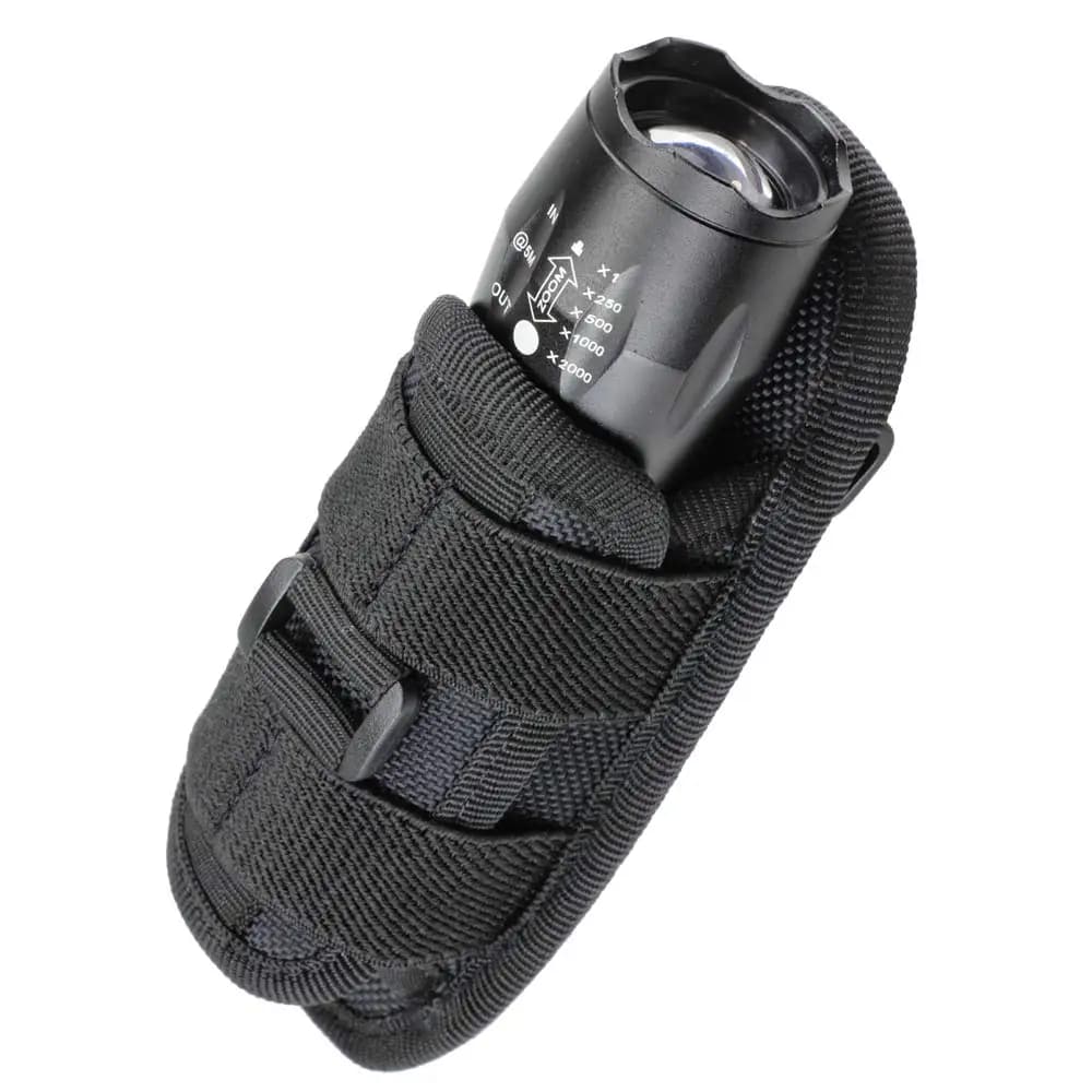 Tactical Rotatable Flashlight Holder Molle Flashlight Holster for Police Military Duty Security Belt