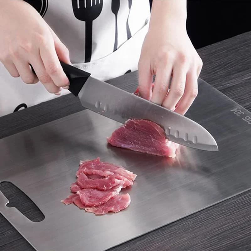 Tagliere in Acciaio Inossidabile per Uso Domestico, Antiruggine, Facile da Pulire, Resistente all'Usura, Piatto Multifunzionale per Preparazione in Cucina