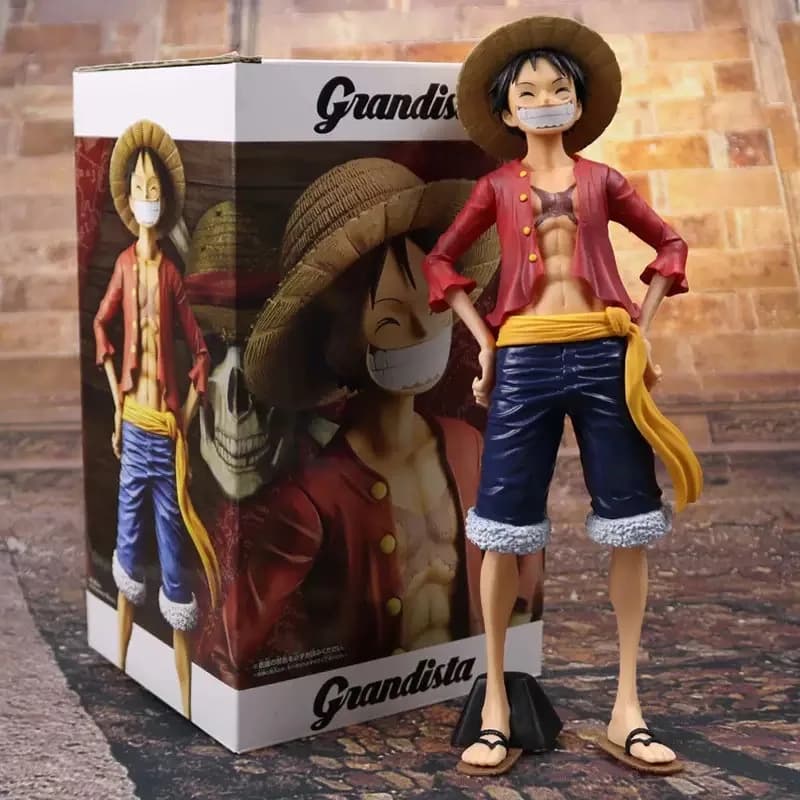 Action Figure di Monkey D. Luffy da One Piece, 26 cm, con facciate espressive intercambiabili, ornamento da collezione, regalo di compleanno per i fan degli anime.