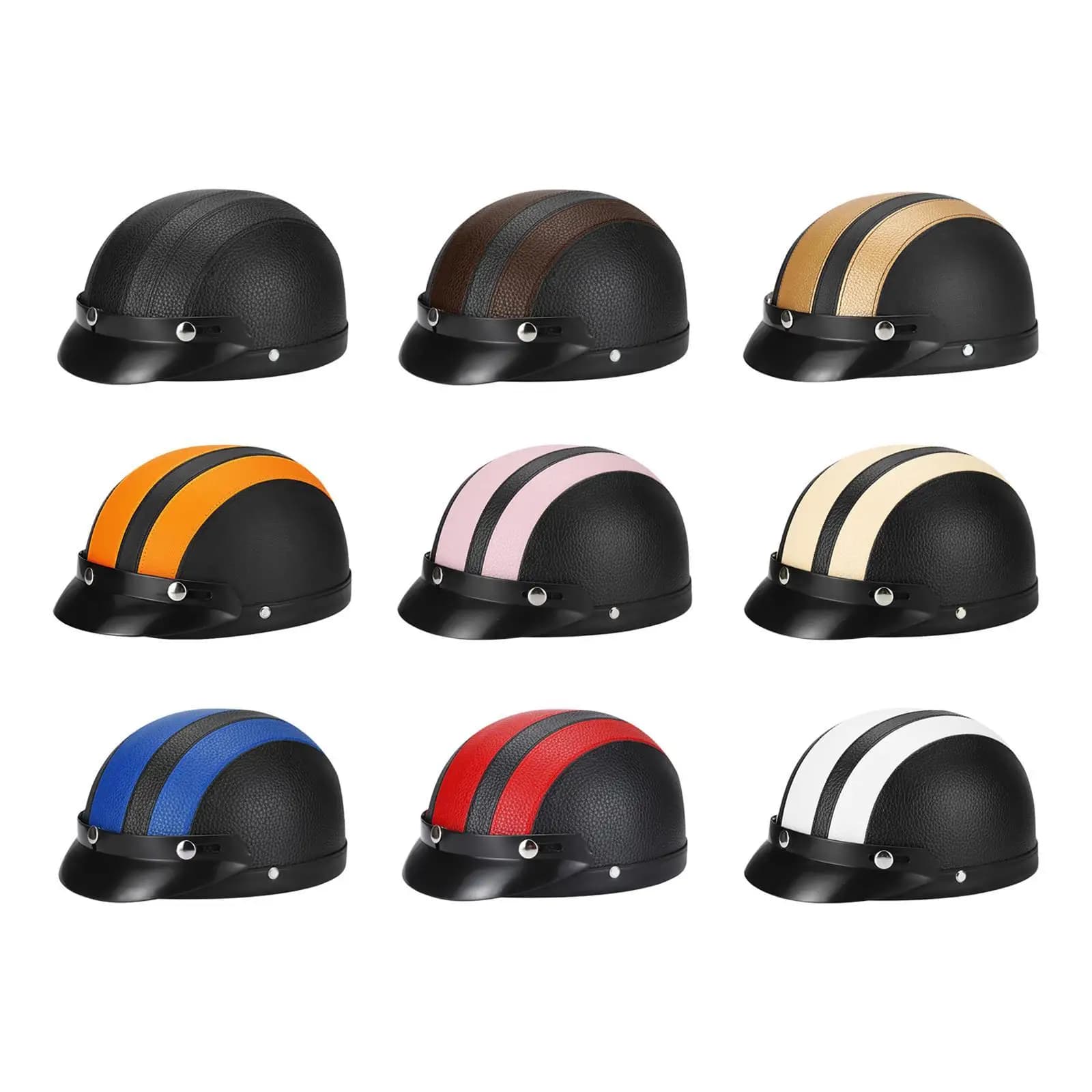 Casco da bici Ventilazione in pelle PU Comodo casco da bicicletta per skateboard Mountain Road Bike Pattinaggio Moto all'aperto