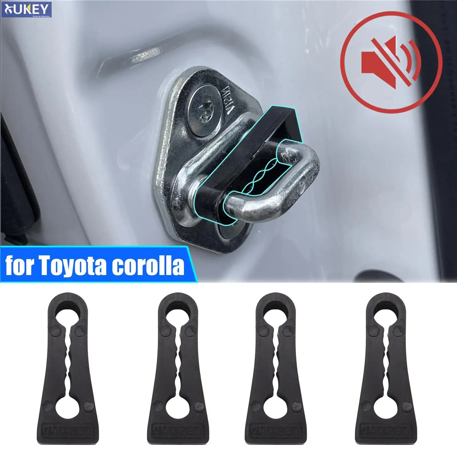 Car Door Lock Buffer Damper For Toyota corolla E140 E150 E170 E180 E210 Soundproof Insulation Quiet Deaf Creaking Noise Seal