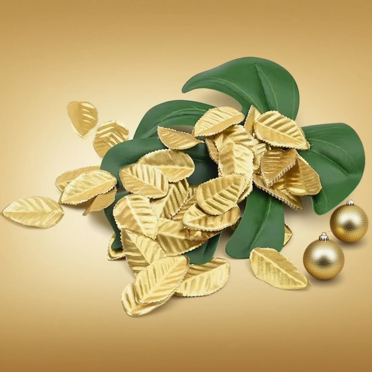 100/200 Pieces Silk Roses Leaf Gold Leaves Artificial Plants Flower Christmas Tree Garland Gift Box Home Decor Wedding DIY Gifts