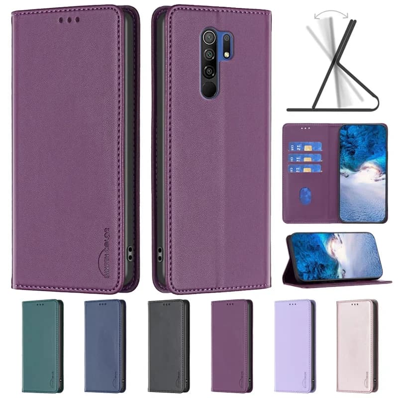 Redmi 9 9A 9T custodia in pelle di lusso Flip custodia magnetica per telefono per Funda Xiaomi Redmi 9 9A 9T 9AT 9C NFC Cover Slot per schede Shell Coque