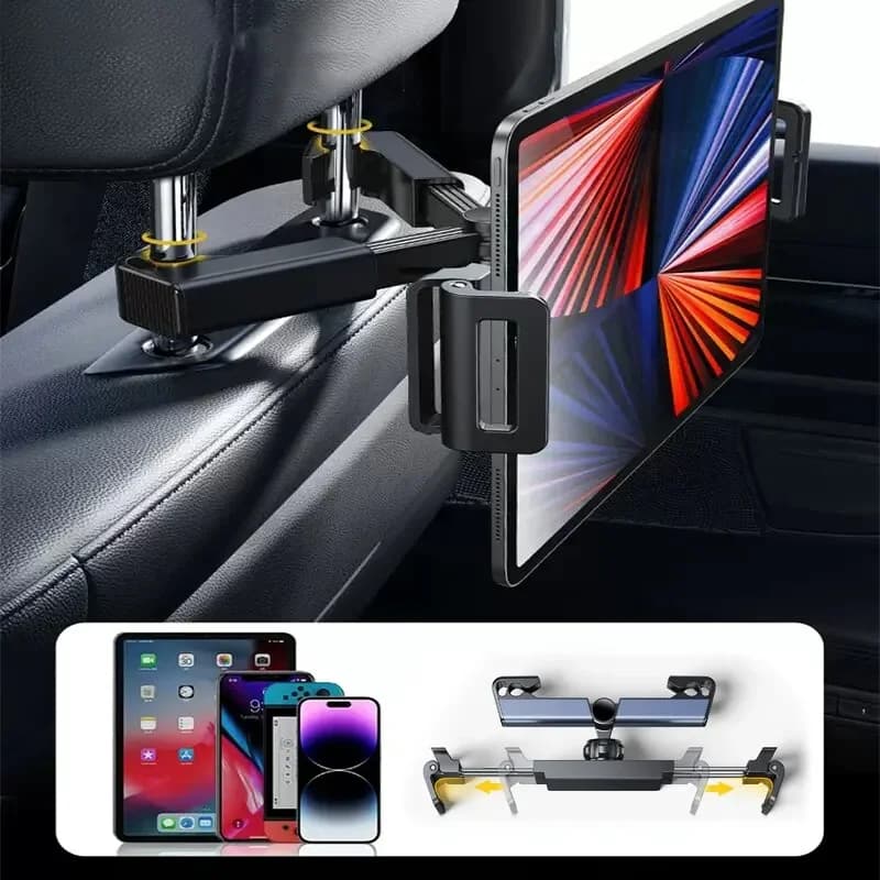 Supporto per telefono per auto telescopico per supporto per tablet in fila posteriore Supporto per tablet anti-vibrazione Supporto per telefono automatico universale per iPad da 4-12,9 pollici
