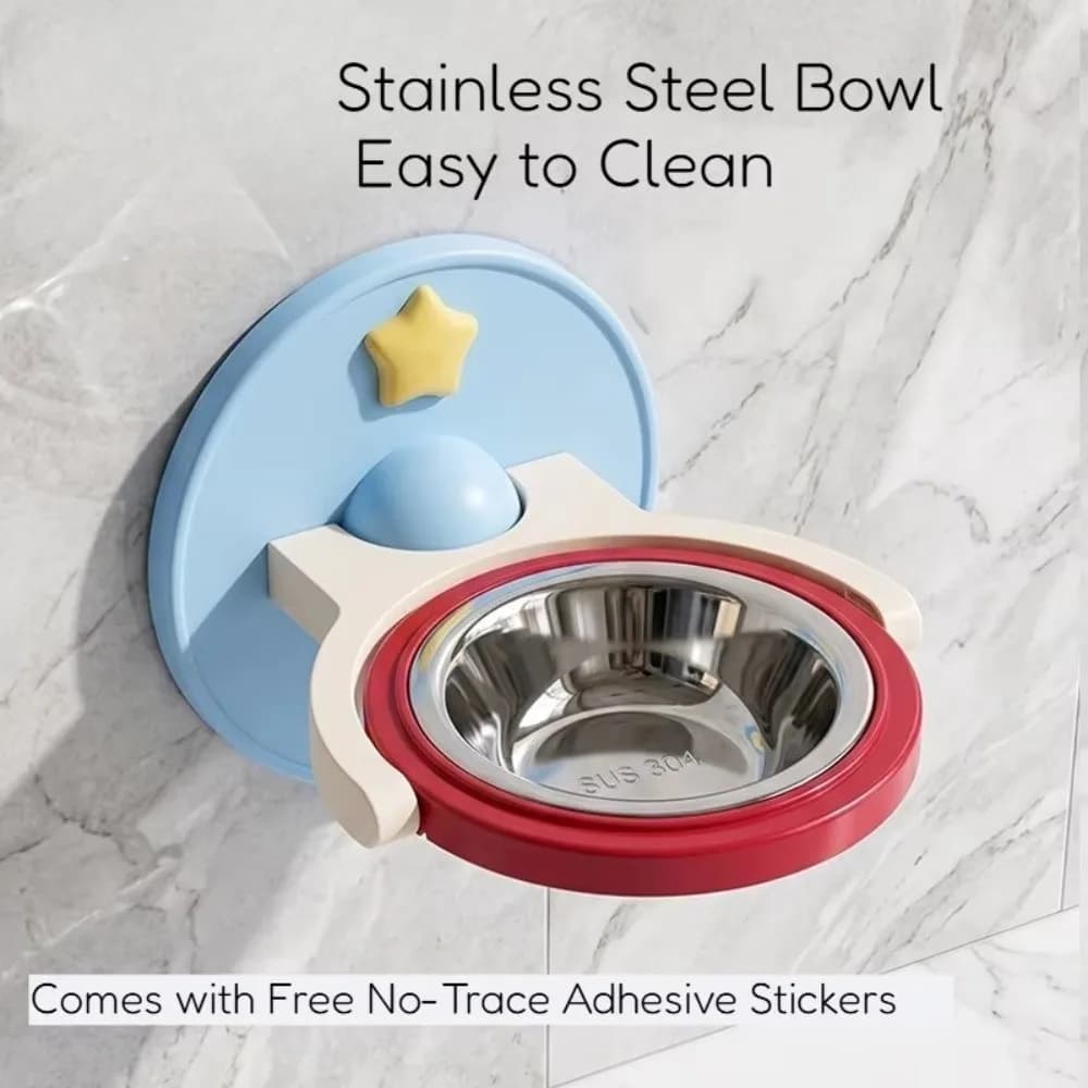 Space-saving Pet Feeder Bowl Floor Standing Food Grade PP Small Dog Feeder Elevated Stand Anti-Tip 2 IN 1 Pet Bowl Indoor Use