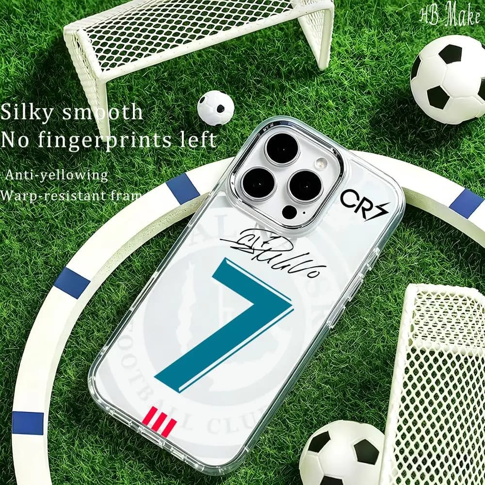 Stylish Football Al N-Nassrs Phone Case For iPhone17 16 15 14 13 12 11 Pro Max Plus Chrome Button Camera Ring Transparent Case