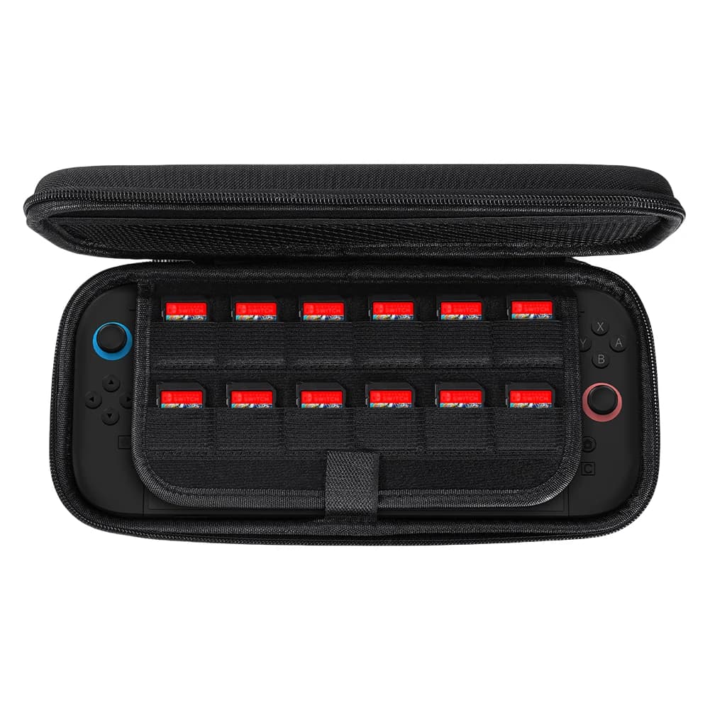 Custodia da trasporto con 12 slot per schede di gioco per console portatile Nintendo Switch 2, borsa rigida da viaggio impermeabile per la conservazione di Switch 2