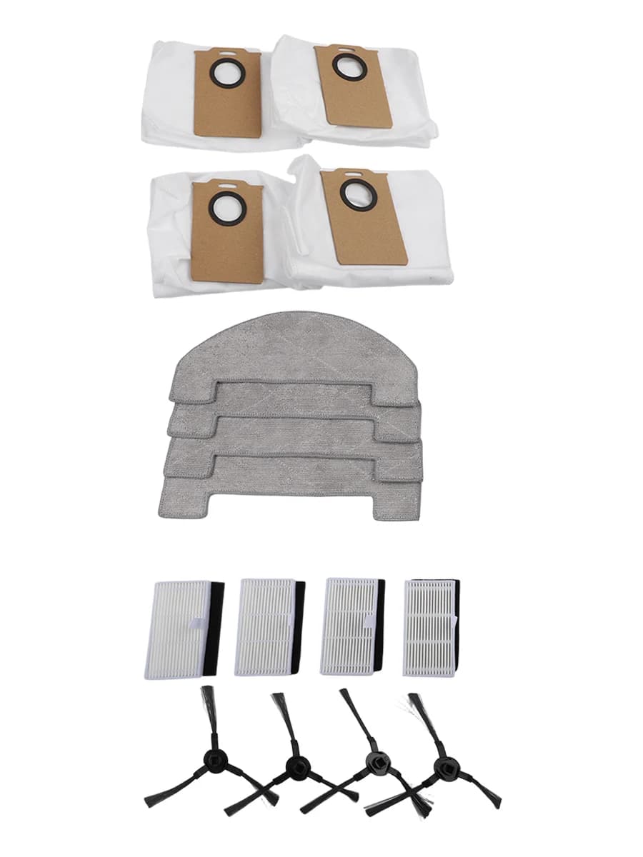 4PCS Side Brush Filter Mop Cloth Bag Kit For Uninell UR3 Robot Vacuum Cleaner Parts Accessories Replacement Set