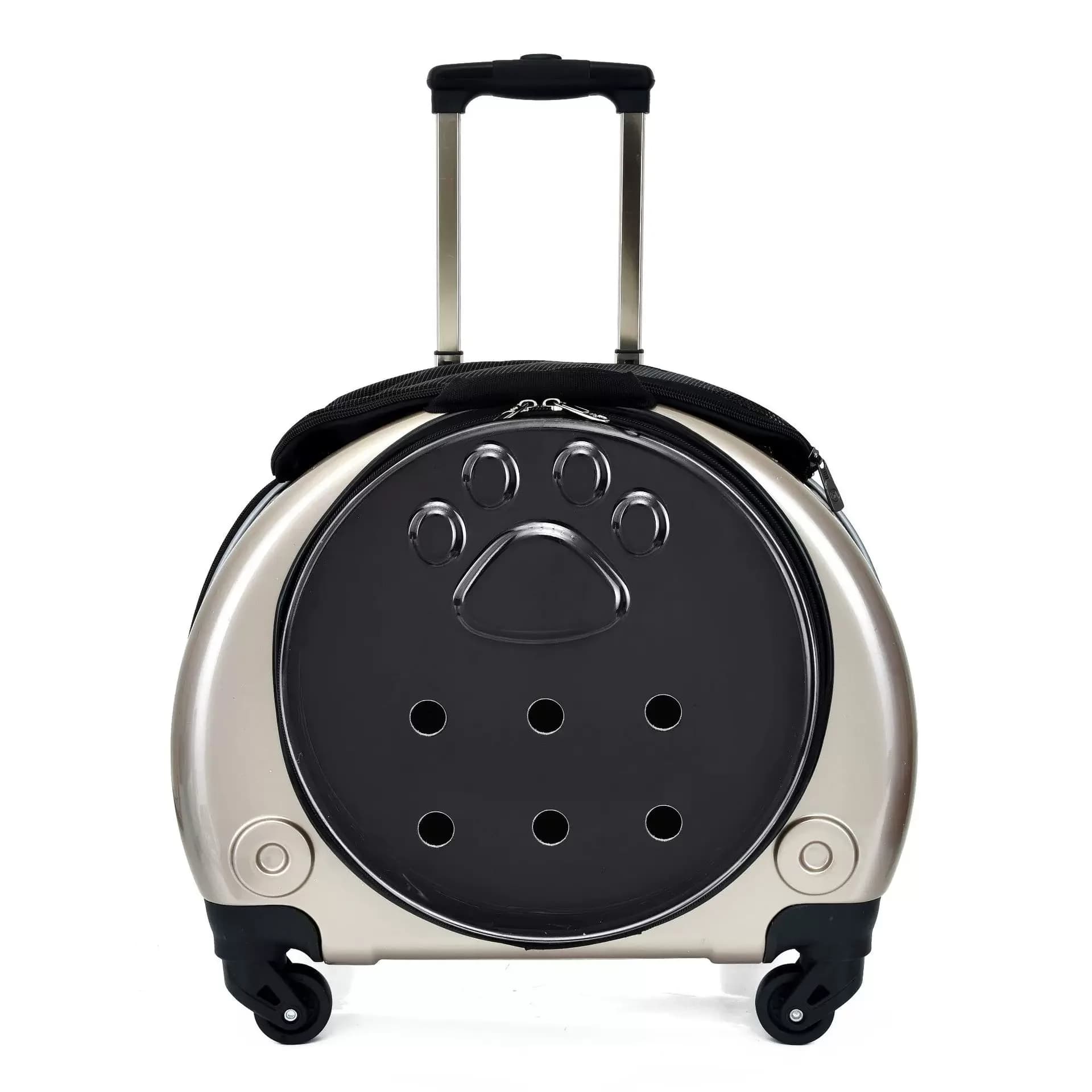 Pet Travel Trolley Case Transparent Breathable Backpack Carrier For Cats Dogs