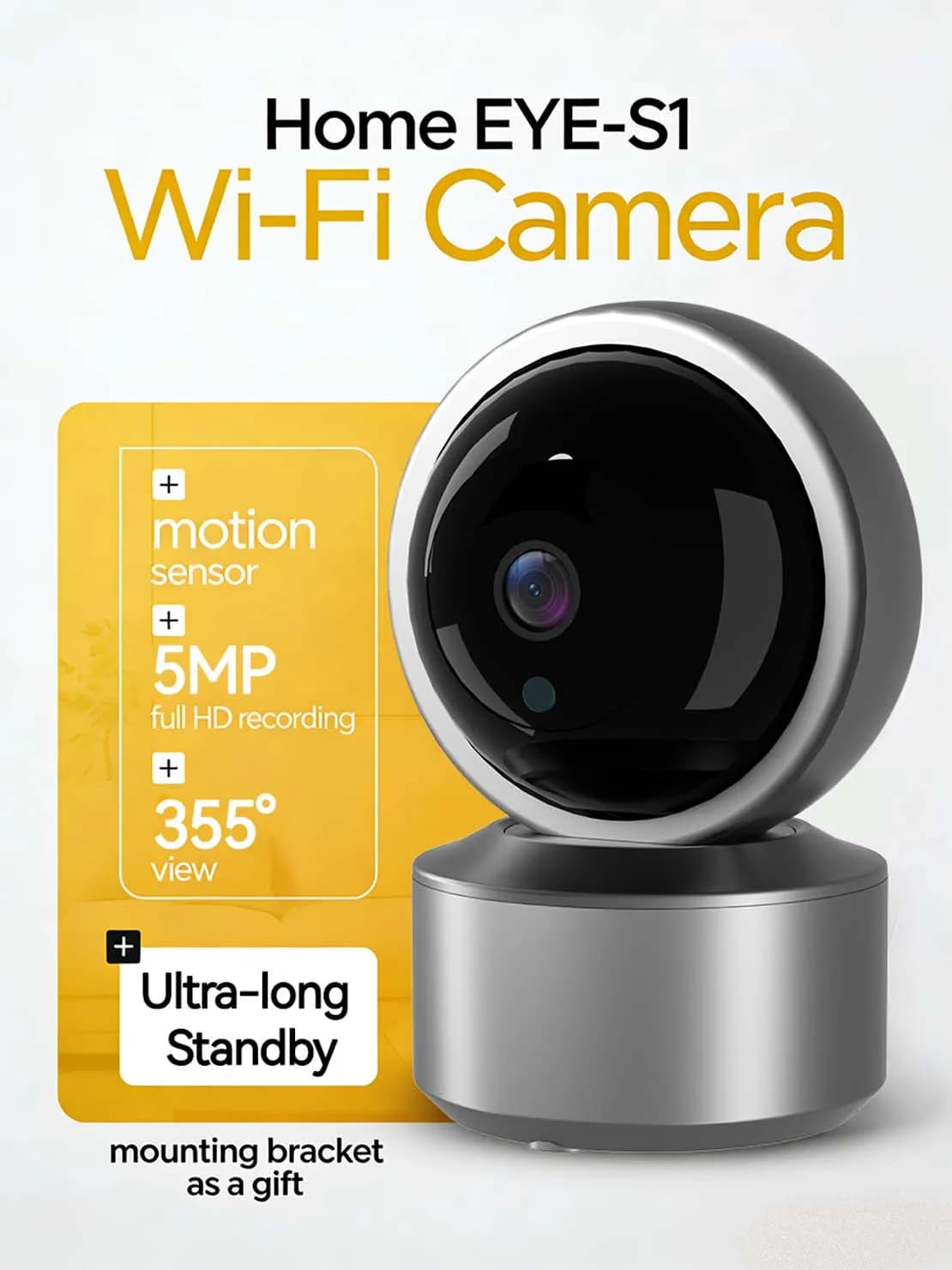 Telecamera di sicurezza WiFi da interno PEGATAH 5MP, baby monitor, visione notturna IR, 355 ° Telecamera IP PTZ con Tracciamento Automatico e Audio Bidirezionale, Compatibile con App Tuya