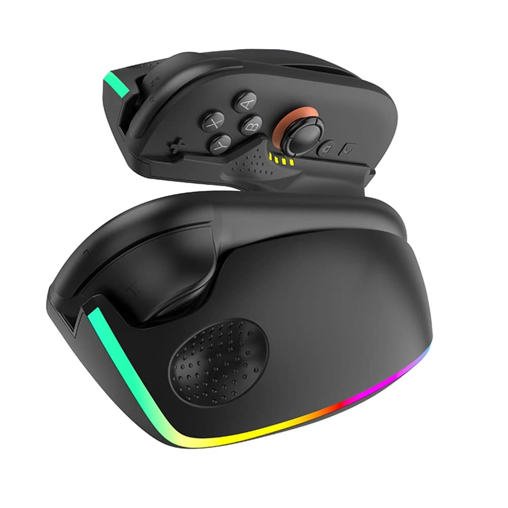 2 Pezzi Controller Gaming con Mouse per un Controllo Stabile nei Giochi Sparatutto, Set Impugnatura e Supporto per Mouse da Scrivania per Controller Switch 2